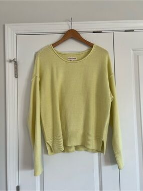 Lucky Brand Yellow Scoop Neck Knit Sweater